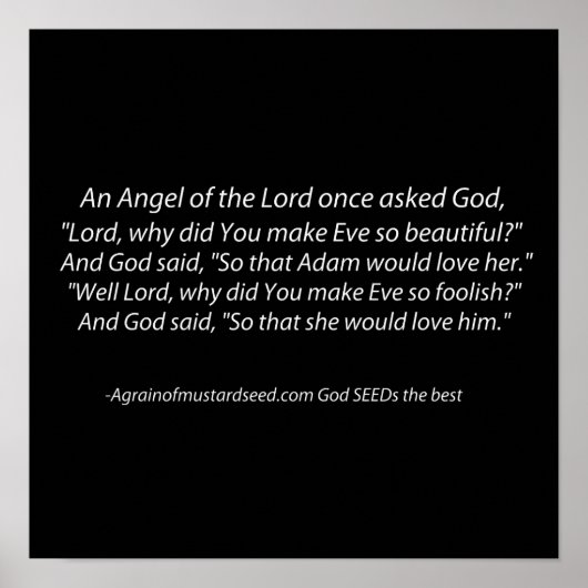 Adam und Eve Fun Christlich Poster (Vorne)