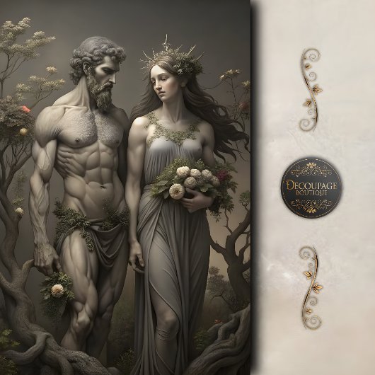 Adam und Eve Garden Myth Decoupage Seidenpapier