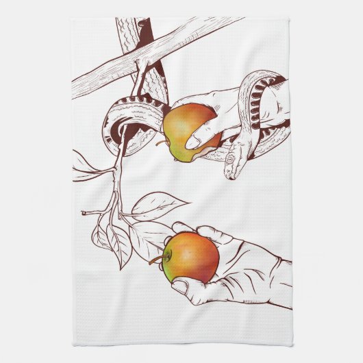 Adam und Eve Geschirrtuch (Vertikal)