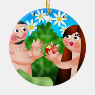 Adam und Eve Keramikornament