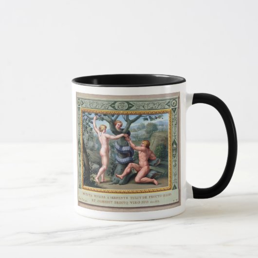 Adam und Eve mit der Schlange, Illustration von t Tasse (Rechts)