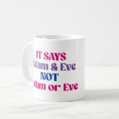 Adam und Eve nicht Adam oder Eve Kaffeetasse (Vorderseite Links)