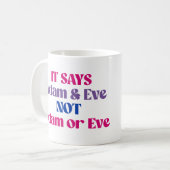 Adam und Eve nicht Adam oder Eve Kaffeetasse (Vorderseite Links)