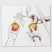 Adam und Eve pflücken Äpfel Geschenkpapier (Flach)