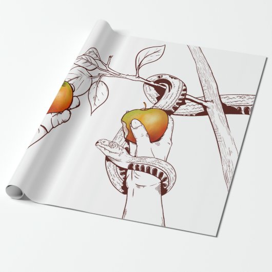 Adam und Eve pflücken Äpfel Geschenkpapier (Ungerollt)