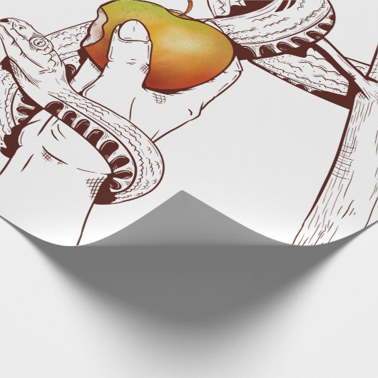 Adam und Eve pflücken Äpfel Geschenkpapier (Ecke)