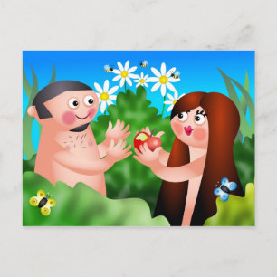 Adam und Eve Postkarte