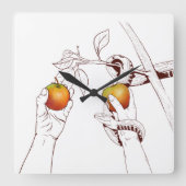 Adam und Eve Quadratische Wanduhr (Vorderseite)
