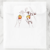 Adam und Eve Quadratischer Aufkleber (Tasche)