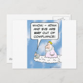 Adam und Eve sind aus Befolgung heraus Postkarte (Vorne/Hinten)