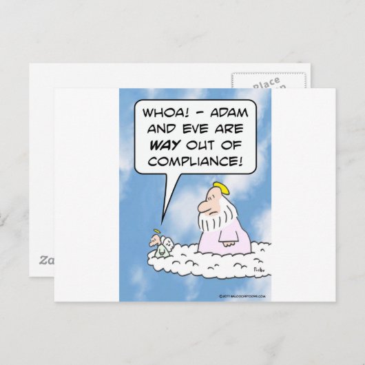 Adam und Eve sind aus Befolgung heraus Postkarte (Vorne/Hinten)