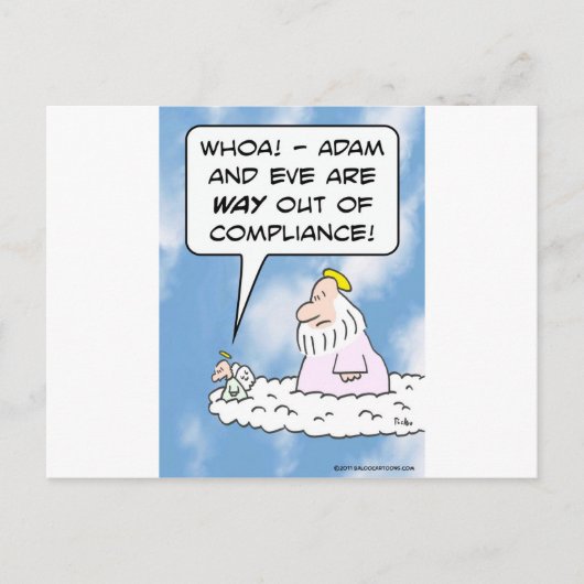 Adam und Eve sind aus Befolgung heraus Postkarte (Vorderseite)