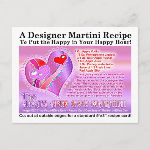 Adam und Eve Valentine Martini Rezept Postkarte