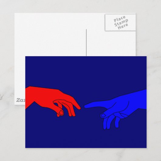 Adam und Gott Postkarte (Vorne/Hinten)