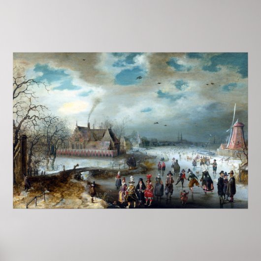 Adam van Breen Skaten auf dem Frozen Amstel Poster (Vorne)