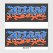 Adam Vorname Name Graffiti Aufkleber Sticker (Blatt)