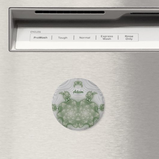 ADAM ~ Weiß und Grün ~ Atemberaubendes Design Magnet (In Situ (Geschirrspüler))