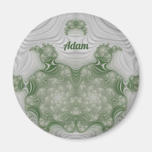 ADAM ~ Weiß und Grün ~ Atemberaubendes Design Magnet