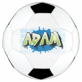 Adam Your Name Graffiti Brick Wall Stylized Fußball (Vorderseite)