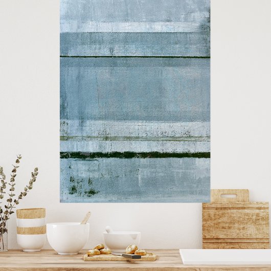 "Adamant" Blaue Abstrakte Kunst Poster (Küche)