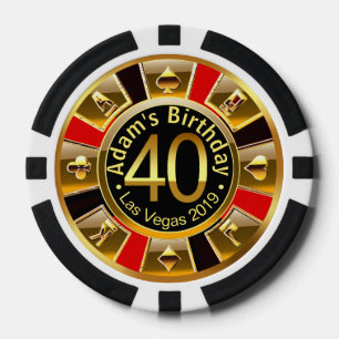 Adams 40-tägiger Rotgold-Poker-Chip Pokerchips