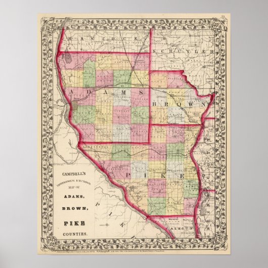 Adams, Brown, Pike Landkreise Poster (Vorne)