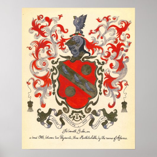 Adams Coat of Arms (16" x 20") Poster (Vorne)
