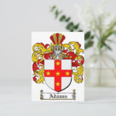 Adams Coat of Arms / Adams Familienwappen Postkarte (Stehend Vorderseite)