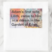 Adams erste Ehefrau Lilith Jeff Hankamer Artjunkha Rechteckiger Aufkleber (Tasche)