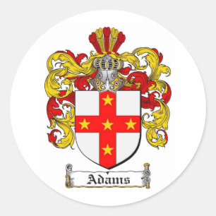 ADAMS-FAMILIENWAPPEN - ADAMS-WAPPEN RUNDER AUFKLEBER