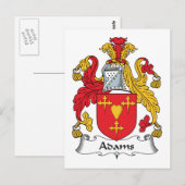 Adams Familienwappen Postkarte (Vorne/Hinten)