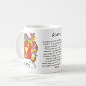 Adams-Familienwappen-Tasse Kaffeetasse (Vorderseite Links)