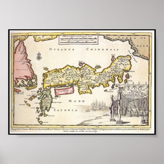 Adams Japan Map 1707 Poster (Vorne)