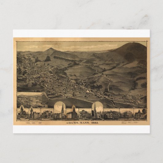 Adams, Massachusetts 1882 Postkarte (Vorderseite)