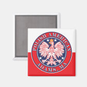 Adams Massachusetts Polnisch Magnet (Vorderseite/Rückseite)