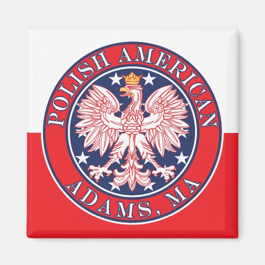 Adams Massachusetts Polnisch Magnet (Vorne)