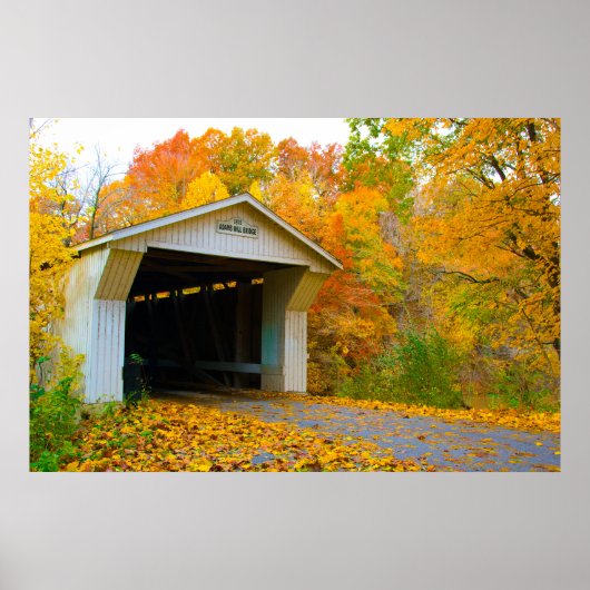 Adams Mill Old Covered Bridge, Indiana Poster (Vorne)