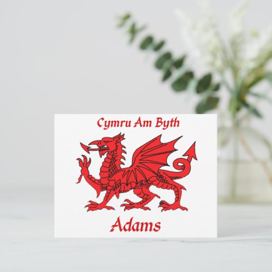 Adams Welsh Dragon Postkarte (Stehend Vorderseite)