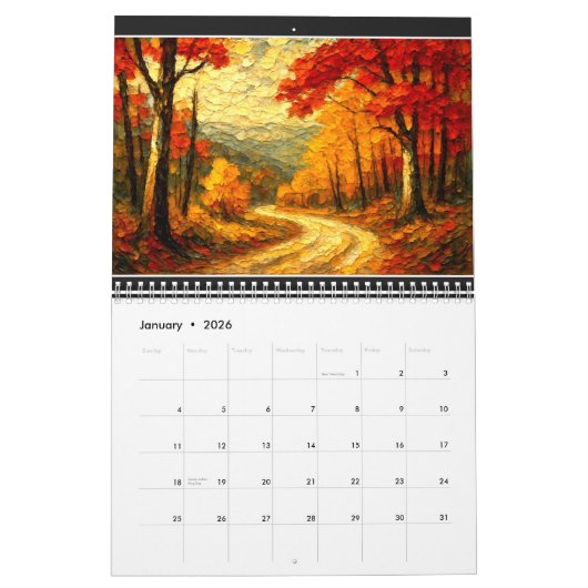 AdamsArt 2026 Landschaft im Herbst Kalender (Jan 2026)
