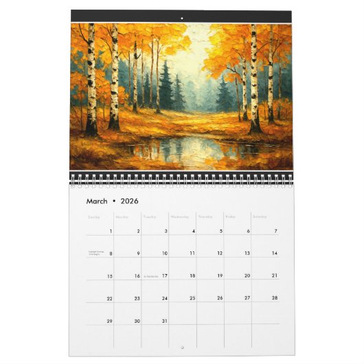 AdamsArt 2026 Landschaft im Herbst Kalender (Mär 2026)