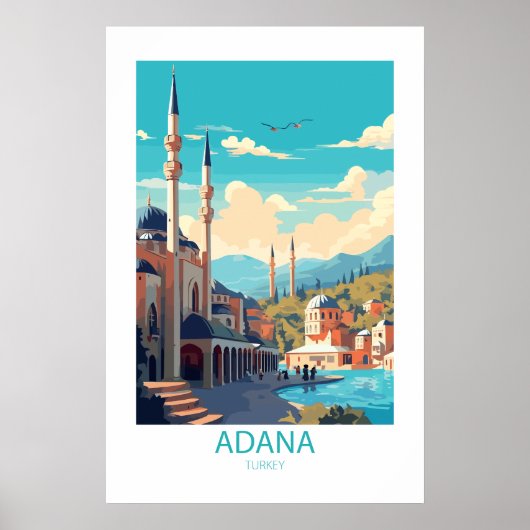 Adana Türkei Berühmte Reiseziele Poster (Vorne)