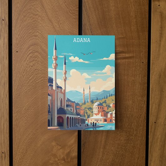 Adana Turkey Retro Vintage Travel Postkarte