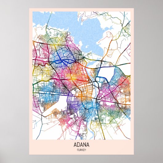 Adana Türkiye City Map Poster (Vorne)
