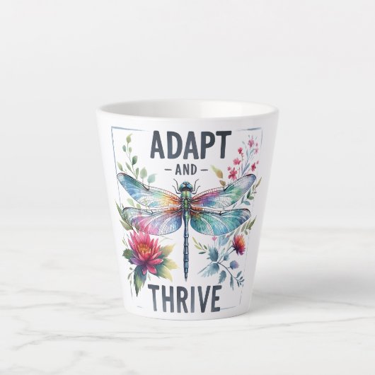 Adapt and Thrive - Artistic Dragonfly Milchtasse (Vorderseite)