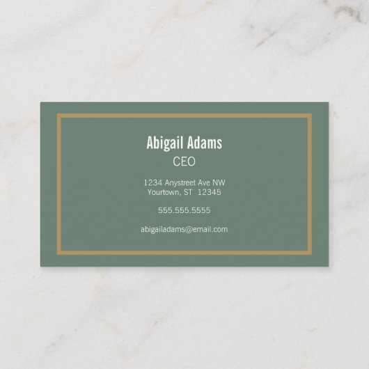 Adaptierbar und Beruflich grün und goldfarben Visitenkarte (Rückseite)