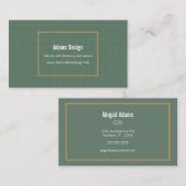 Adaptierbar und Beruflich grün und goldfarben Visitenkarte (Vorne/Hinten)