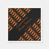 Adaptierbare orangefarbene schwarze Flugzeugservie Serviette (Vorderseite)