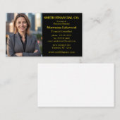 Adaptierbares Foto Beruflich Gold und Schwarz Visitenkarte (Vorne/Hinten)