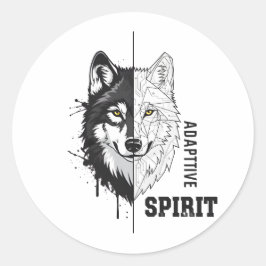 Adaptive Spirit Wolf Round Sticker