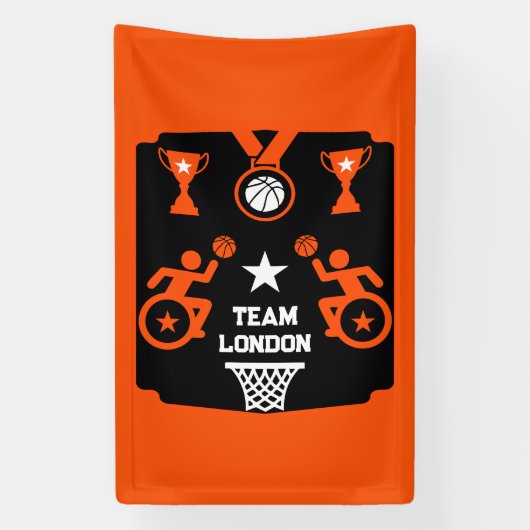 Adaptiver Mit Behinderung Basketball Banner (Vertikal)